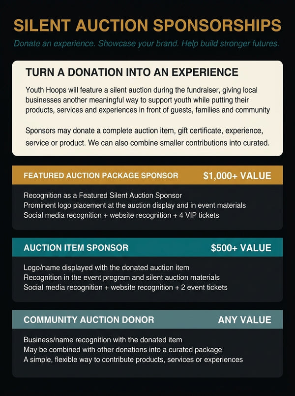 Silent Auction Sponsors (Tiered)